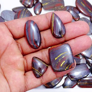 Cabujones de ojo de tigre de hierro natural, piedras preciosas de ojo de tigre de hierro semipreciosas increíbles, venta al por mayor, piedras preciosas sueltas caídas de curación energética - Product Image 3