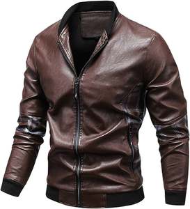 Veste de motard en cuir de vachette sur mesure col montant toile avec logo imprimé pour hommes femmes broderie design pour moto - Product Image 1