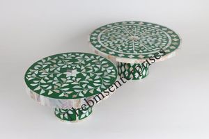 ที่วางเค้กไม้สีเบจทำด้วยมืออุปกรณ์ตกแต่งงานนำเสนอทำจากไม้แม่มุก - Product Image 4