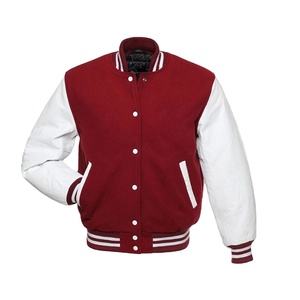 Custom Men's Wool <b>Leather</b> Varsity <b>Jacket</b> Stand Collar <b>Winter</b> Street Style with Blank Letterman CollegeBaseballjacket for men - Product Image 2