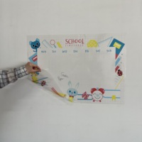 Tableau blanc réutilisable en polystyrène durable Planificateur de cours effaçable à sec pour étudiants Surface de maintien de l'électricité statique