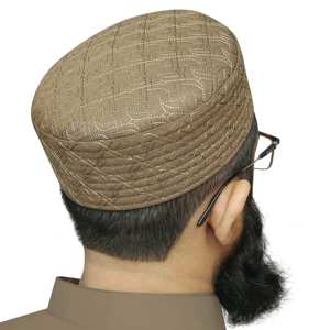 Gorro de Oración Musulmán de Algodón Tejido Estampado, Ecológico, Transpirable, Elástico, para Todas las Estaciones, Gorro con Bordado para Adultos - Product Image 5