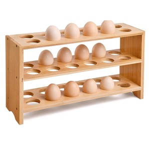 ครัวเรือน 3 ชั้นผู้ถือไข่ไม้คุณภาพสูงเครื่องครัวกาชุดไม้ Acacia ถาดเก็บไข่สําหรับ Cafe - Product Image 3