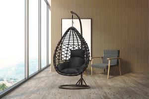 Modern <b>Balcony</b> 304 Stainless Steel Outdoor Garden Double Hanging Basket Leisure Hanging Swing Chair <b>Furniture</b> Patio Metal Stand - Product Image 3