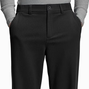 Pantalon décontracté ample à jambes larges pour homme, style vintage, plissé, old money - Product Image 1