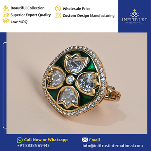 Huge in Demand Top Most Selling 925 Sterling Silver Based Elegant Design Polki <b>Rings</b> Perfect for Special Occasions From India - Product Image 2