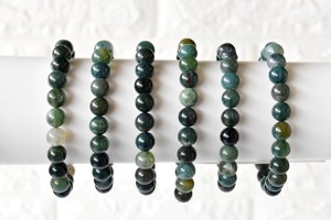 Wholesale Bulk Selling Moss Agate Premium Natural hand Polished 8mm Healing <b>Beaded</b> <b>Bracelet</b> for Meditation Jewelry - Product Image 1