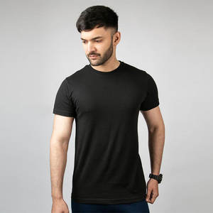 Chemises en polyester ajustées vierges personnalisées T-shirt de fitness à col rond à séchage rapide - Product Image 1
