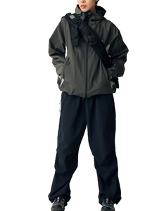 Chaqueta Impermeable con Capucha y Logotipo Personalizado, Chaqueta Cortavientos de Lona para Hombre, Nueva Chaqueta Impermeable de Moda, Color Naranja Tukon - Product Image 6