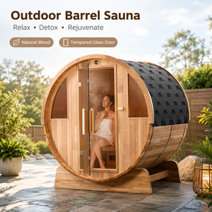 Nueva Sauna de Barril para Exteriores sin Electricidad 2026, de Cedro, en Stock en Almacén de EE. UU., Habitación Royal Saunas - Product Image 1