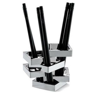 Polished metal <b>pen</b> <b>holder</b> adding sophisticated touch to your <b>desk</b> setup and improving workspace productivity organization - Product Image 2