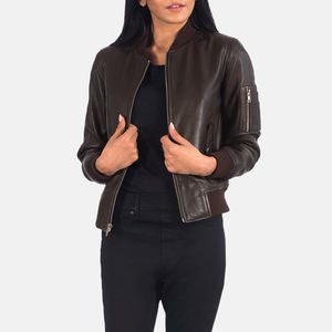 OEM Mujeres Chaqueta de cuero Premium PU Faux Leather Stylish Slim Fit Motorcycle Biker Coat Moda Cremallera Corto Prendas de abrigo - Product Image 5