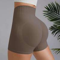 Shorts de yoga sans couture pour femme, taille mi-haute, effet ventre plat, en élasthanne/coton respirant et à séchage rapide, pour la gym