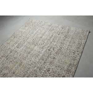 5,9x9,2 ft Turkish Large Rug, <b>Brown</b> White Vintage Bordered <b>Wool</b> Rug - Product Image 5