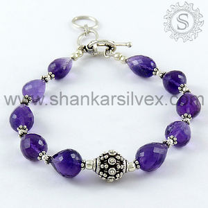 Trendy Design Women <b>Bracelet</b> Natural Purple <b>Amethyst</b> Gemstone 925 Sterling Silver Fine Jewelry Wholesale Factory Price Suppliers - Product Image 6