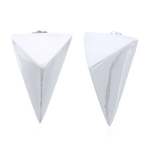 Pendientes de tuerca piramidales de plata 925 de gran tamaño, joyería de moda para mujer, proveedor mayorista - Product Image 2