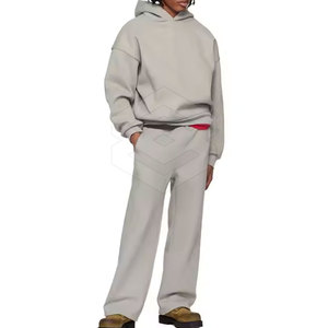 Conjunto de chándal con capucha transpirable para correr con etiqueta privada personalizable para hombre con logotipo personalizado de temporada de invierno de patrón sólido - Product Image 1