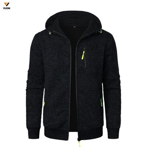 Sweat à capuche zippé de luxe personnalisé pour hommes en polaire de coton coupe boxy épais vierge avec fermeture éclair pour l'hiver - Product Image 3