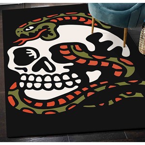 <b>Skull</b> and Snake Rug: Modern Abstract Home <b>Decor</b>,With Pile Soft Rug - Product Image 5
