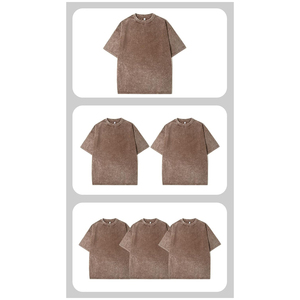 Camiseta de gran tamaño lavada Vintage para hombre, ropa de calle de peso pesado con estampado de logotipo personalizado, camiseta informal de moda de EE. UU. al por mayor - Product Image 6