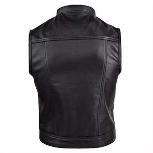 High Performance Men's <b>Leather</b> Vest With Winter <b>Jacket</b> <b>Sleeveless</b> Design Breathable Outerwear Fashionable Motorcycle Biker - Product Image 6