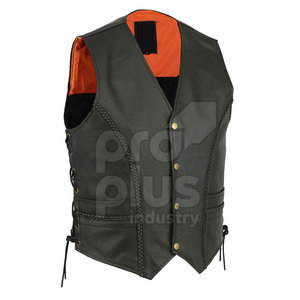 Chaleco de Cuero Casual para Hombre, Transpirable, Ecológico, de Secado Rápido, Estilo Motero Moderno, Ajuste Cómodo para Viajes, Uso Diario - Product Image 3