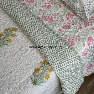 Colchas y Cubrecamas Acolchados de Algodón 100% Tejidos a Mano y Estampados con Bloques, Ecológicos, al por Mayor - Product Image 6