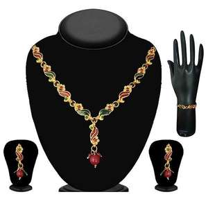 Conjunto de collar chapado en oro de piedra austriaca de moda Soha con pulsera 1100831 - Product Image 1