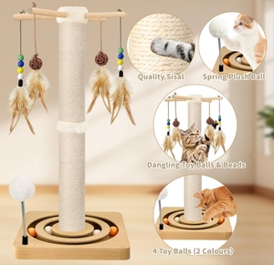 Cat <strong>Scratching</strong> <strong>Post</strong> Cat Furniture for Indoor Cats Scratcher Tree Tower with Hanging and Ball Track Activity Center for <strong>Kitten</strong> - Product Image 5