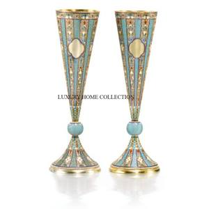 Juego de 3 artículos de mesa pulidos dorados, artículos de fiesta, decoración de trompeta de flores de lujo, Trompeta de mesa de mayor calidad para el hogar y centros turísticos - Product Image 3