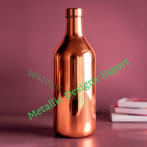 Pure Copper Water Bottle with Airtight Seal Compact <b>500ml</b>, Ayurvedic Wellness Ideal for Travel and Daily Use and Wide Capacity - Product Image 2