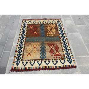 Alfombra de 3.6x4.5 pies, Alfombra Turca Vintage, Alfombra de Lana Azul - Product Image 2