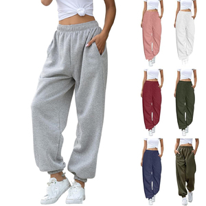 탄성 허리띠가있는 하이 웨이스트 조거 OEM 공장 공급 여성 바지 도매 여성용 운동복 - Product Image 5