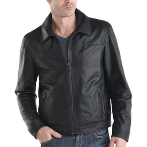 Chaqueta de Cuero Cortavientos Informal Hecha a Medida, Chaqueta de Cuero con Cremallera Cómoda de la Mejor Calidad, Estilo Urbano, Abrigo para Hombre - Product Image 1