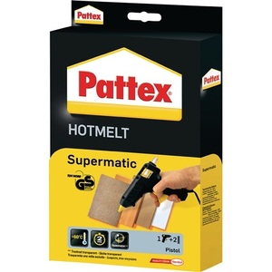 Pistola de Pegamento Caliente Eléctrica Supermatic, para Manualidades, Salida de Adhesivo de 4.5 g/min, Tiempo de Funcionamiento de 7-10 min, Boquilla de Teflón de 11 mm, PATTEX - Product Image 1