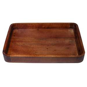 Plateau de service rectangulaire décoratif en bois de pin - Product Image 6