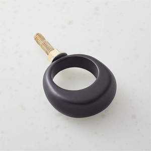 Ring Round Design Black and Brass Finish <b>Knobs</b> <b>for</b> Door Handle <b>Dresser</b> Door Cabinet Antique Round Shape Made in India Wholesale - Product Image 2