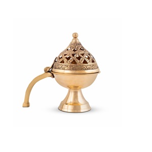 Polished Brass Fragrance Oil <b>Diffuser</b> Incense Resin Burner with Adjustable Bowl Cup for <b>Room</b> Charcoal Burning - Product Image 5