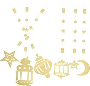 Guirlande artistique islamique en métal avec un design moderne pour le décor du Ramadan - Product Image 3