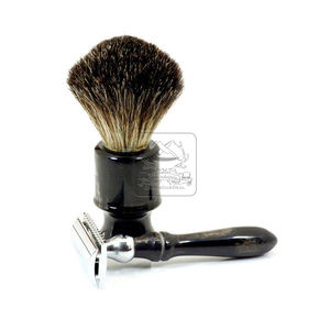 Juego de afeitado de maquinilla de afeitar DE Safety Juego de afeitado en húmedo manual de doble filo dorado con cuerno de búfalo Venta caliente - Product Image 4