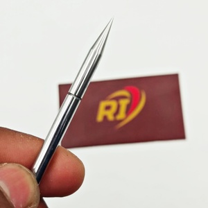 Pousse-cuticules en acier inoxydable de haute qualité, forme de stylo pointu, double extrémité, double usage, réutilisable pour les soins des ongles en gel et en acrylique - Product Image 6