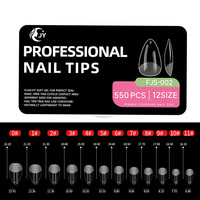 JIEYU Vente chaude 550 pièces Faux ongles en ABS mi-mat à couverture complète, forme simple goutte d'eau, réutilisables, pour les écoles de beauté
