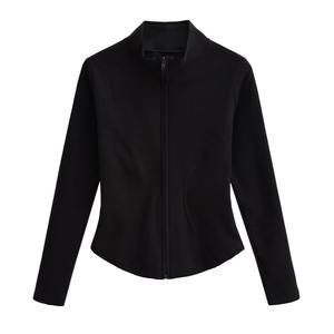 Top de Yoga Personalizado Transpirable de Spandex/Nailon, Talla Grande, Chaqueta Deportiva para Mujer, Ropa de Entrenamiento Suave, Media Cremallera en Contraste - Product Image 4