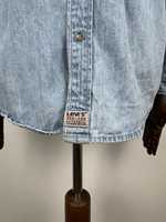 Denim Katun 100% Berkualitas Tinggi, Bernapas, Kasual, Kerah Tegak Gaya Safari, Warna Logo Dapat Disesuaikan, Musim Gugur, Grosir Plus