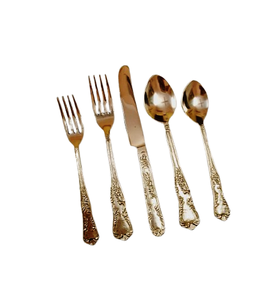 Juego de Cubiertos de latón pulido con espejo, juego de cubiertos de diseñador de estilo clásico único, juego de vajilla para hoteles, cocina, boda - Product Image 1