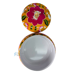 Pichwai Design métal imprimé 6 pouces pot de fruits secs/couvercle de boîte de pot stockage divisé pour cadeau de retour de nourriture de cuisine chaque occasion - Product Image 5