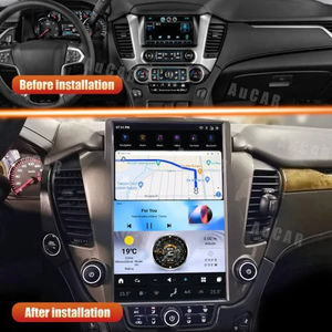 AuCar 14,5 ''pantalla Tesla Android 13 REPRODUCTOR DE <span class=keywords><strong>DVD</strong></span> estéreo para coche Radio de coche navegación GPS para GMC Chevrolet Tahoe Suburban 2015-2018 - Product Image 2