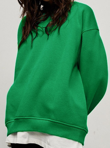 Autumn Wear Women <b>Plain</b> Pullover Sweatshirt Fleece Oversized Crew Neck <b>Hoodies</b> - Product Image 3