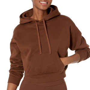 Sudadera con Capucha Corta de Diseño Moderno, Informal, Estilo Urbano, Hombros Caídos, Transpirable, Ecológica, Tejida, para Mujer - Product Image 1