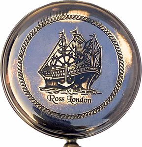 Ross London เข็มทิศกระเป๋าทองเหลืองทรงกลมสำหรับเดินเรืออุปกรณ์เดินเรือทางทะเลทำด้วยมือเคลือบแข็งสินค้าของขวัญจากราชวงศ์ - Product Image 4